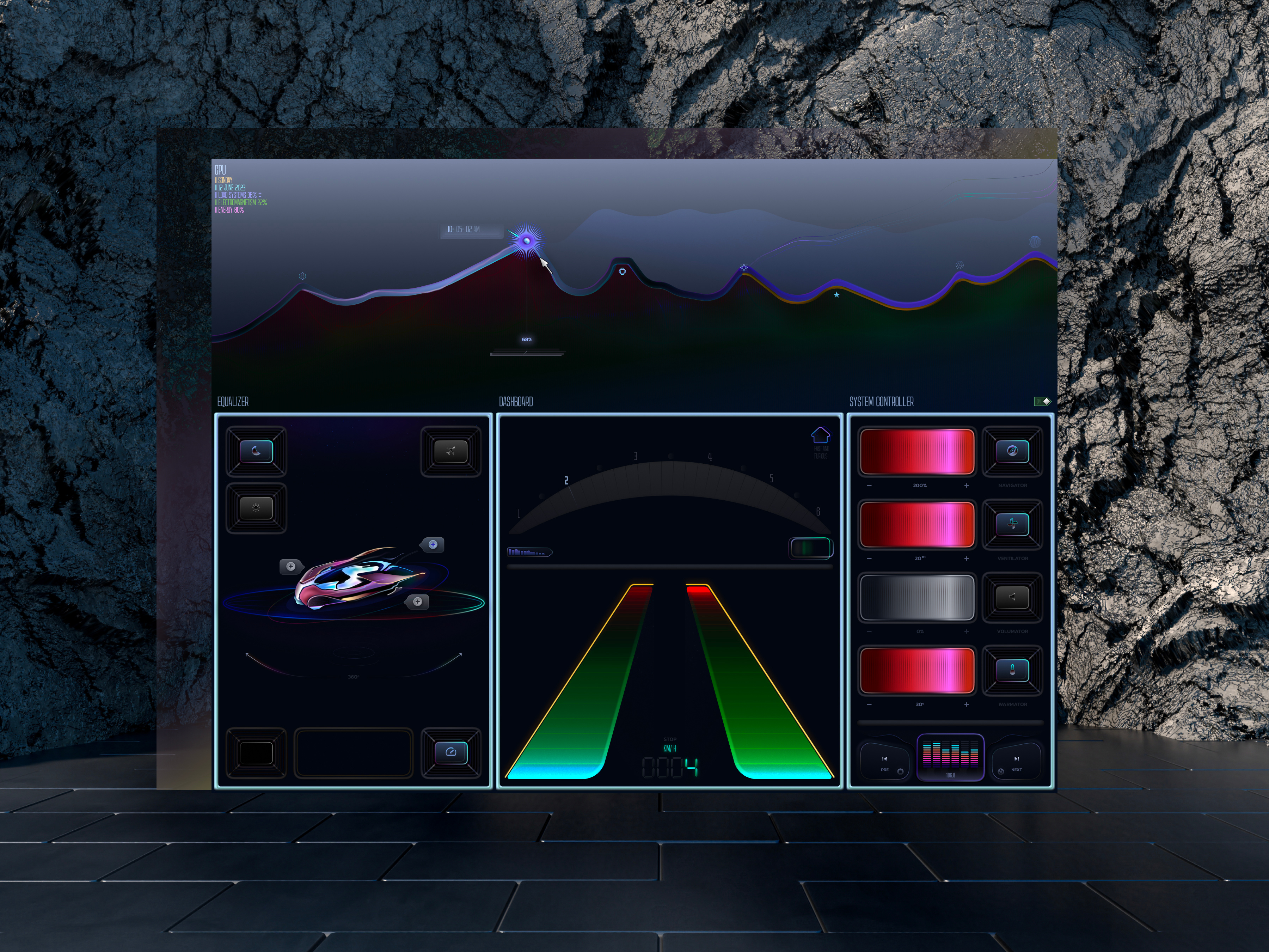 Seat control for automotive HMI adjustment automotive car panel climate conceptual control controlling controls front future heat heater hmi rear seat sound tesla vehicle wind