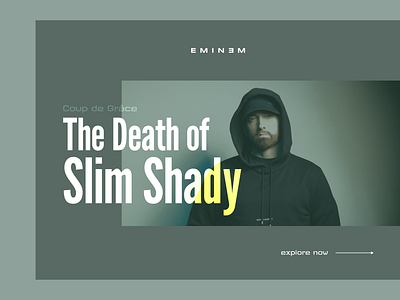 The Death of Slim Shady - Concept #1 animations concept design eminem hiphop interface landing layout music prototyping rap sketch typography ui ux website wireframing