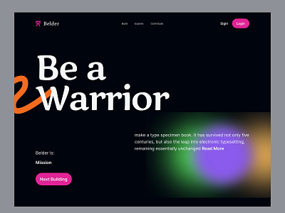 Belder Website | Home Page android app belder business clean dark design header homepage ios landingpage mobile portfolio purple simple supitar top ui warrior website