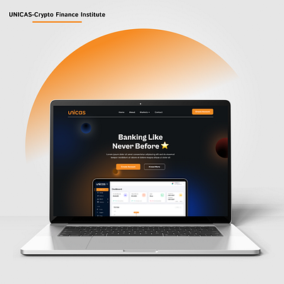Unicas Crypto Finance Bank Website Design 3d branding design graphic design illustration logo motion graphics typography ui ux vector