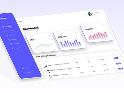 eCommerce Dashboard clean design dashboard ui web design