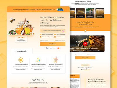 Honey Sales Funnel Landing Page funnel honey landing page ui design web design woo commerce wordpress
