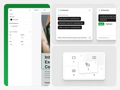 AI-powered email campaigns ai chat artificial intelligence builder campaigns editor email marketing product prompt saas schedule ui ux