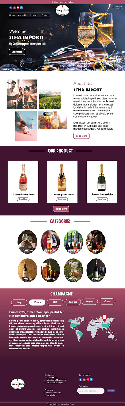 Wine Presentation Website graphic design