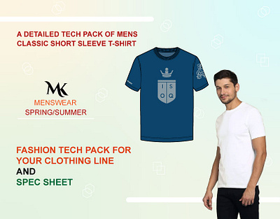 A Detailed Tech Pack of Mens Classic Short Sleeve T-shirt clothing tech pack design fashion fashion design fashion tech pack men tshirt men tshirt tech pack pattern making sketch spec sheet t shirt tech pack tech packs tshirt tshirt design tshirt flat sketch tshirt illustration tshirt tech pack tshirt template tshirts