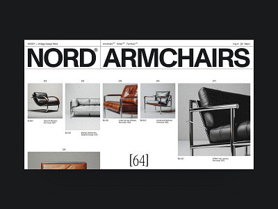 NORD® — Vintage Design Store armchair black chair design furniture minimal swiss typography ui web
