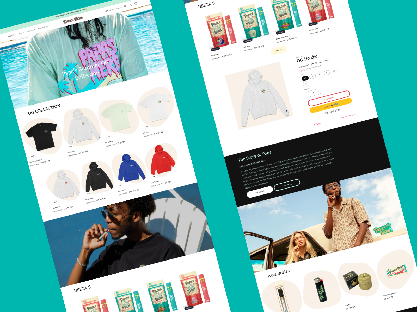 Cannabis & Apparel Website UI Design branding ui