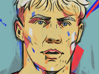 Rasmus Højlund character denmark euro 2024 football football illustration illustrated footballer illustration illustrator people portrait portrait illustration procreate rasmus højlund soccer soccer illustration