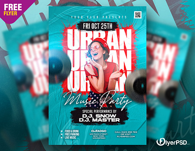 Free Flyer | Urban Night Club DJ Party Flyer PSD event flyer flyer flyer design flyer psd free free flyer free psd free template party flyer psd psd flyer weekend party