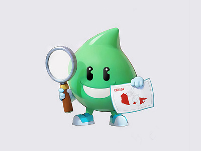 Cute Mascot For eCheckCasino 3d canada cartoon character cute design echeckcasino icon illustration magnify mascot pastel rendering