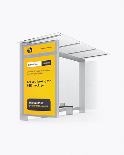 Free Download Bus Stop Mockup - Half Side View branding mockup free digital mockup