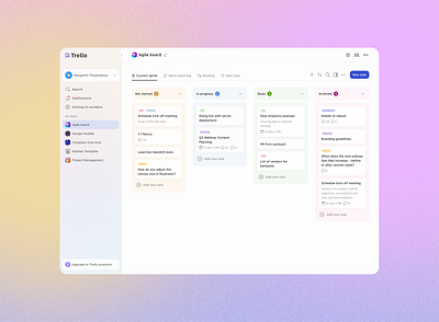 Agile Canvas Redesign agile board redesign trello ui