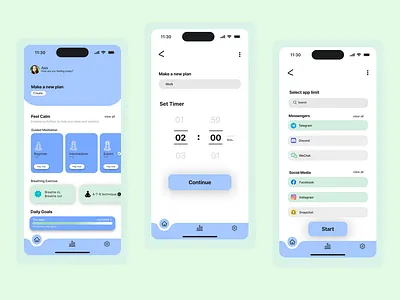 The Digital Detox App app branding design dribbble graphic design illustration product productdesign typography ui ux vector