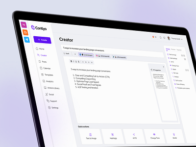 Contiyo - Creator application clean design figma simple ui