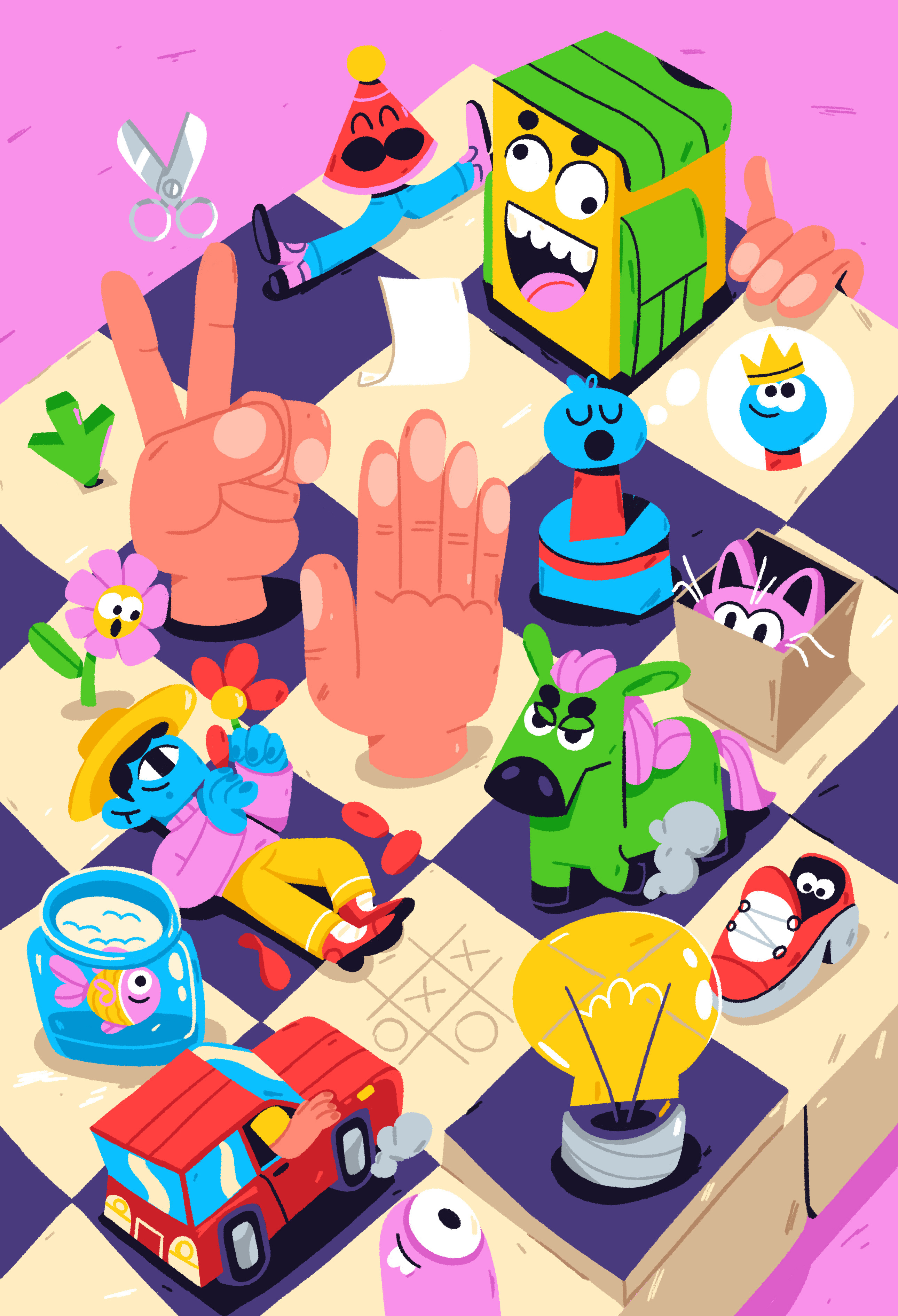 Weird chess game 2d art board game character character design chess design dream funny game illustration