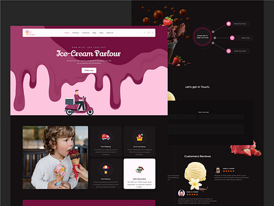Ice-Cream Website Design darkmood design e commerce freelancedesigner landingpage mockup ui uidesign uidesigner ux webdesignservice webdesigntips websitedesigning websitedesigns