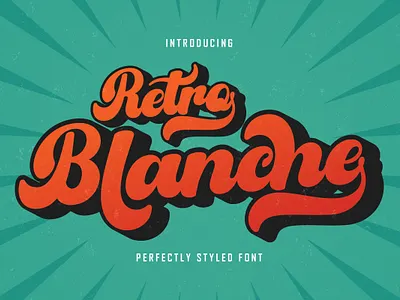 Retro Blanche 3d banner branding branding fonts calligraphy chocolate fonts design illustration logo ui