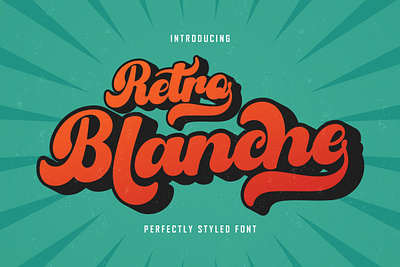 Retro Blanche 3d banner branding branding fonts calligraphy chocolate fonts design illustration logo ui