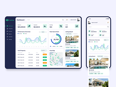 Property Management Web & Mob App apartment app chart dashboard flat management monitoring payment property real estate rental report smarthome tenant tracking web