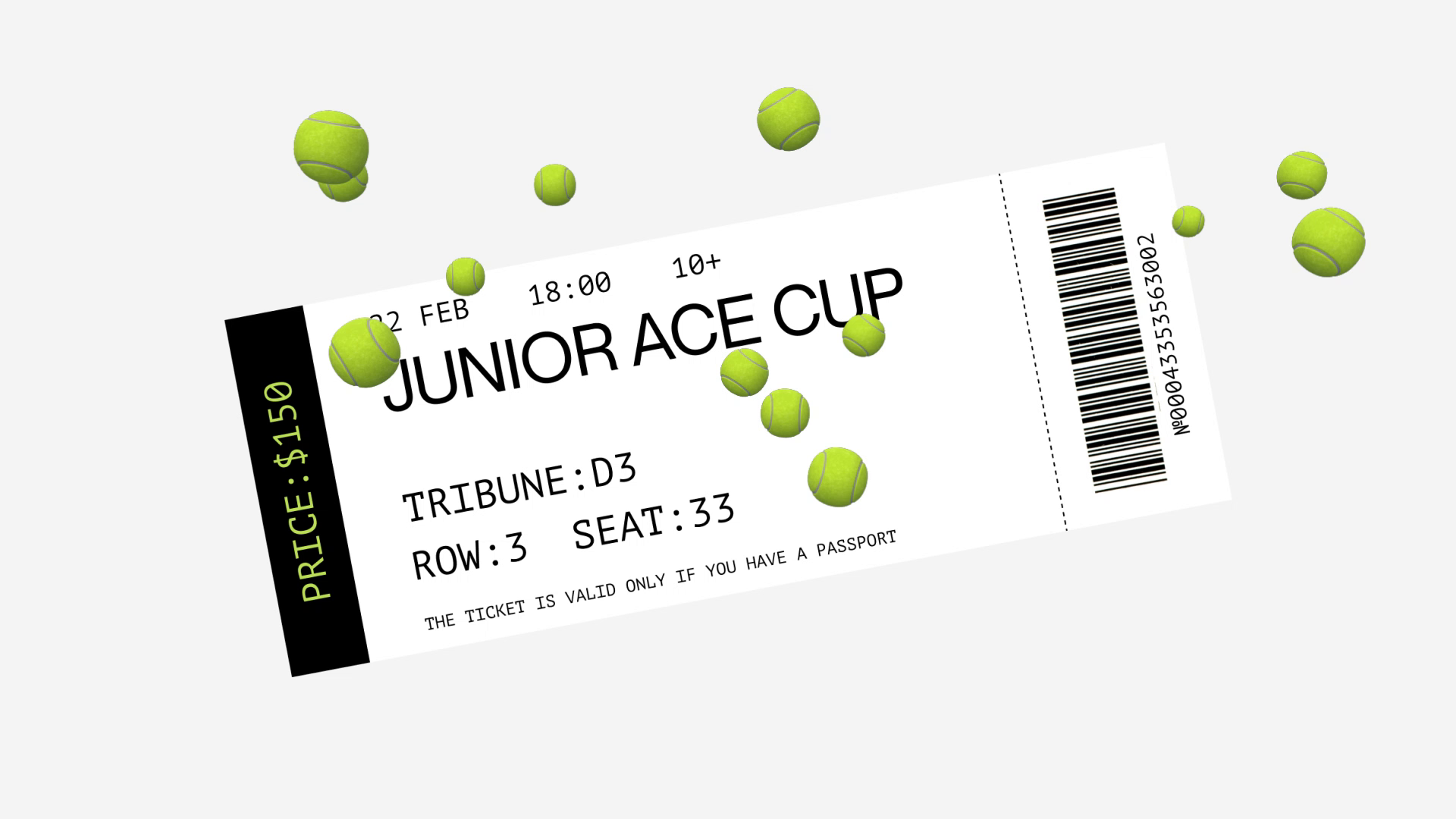 Example of Ticket for Tennis Club