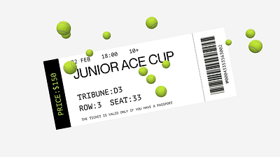 Ticket for Tennis Club 3d animation branding design graphic design motion design motion graphics sport tennis ticket ui