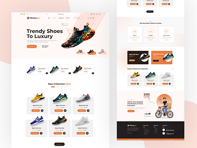 Shoes and Footwear Collection E-commerce Website UI/UX Design footwear footwear design footwear website design landing page design shoes shoes design shoes landing page shoes website design ui ux