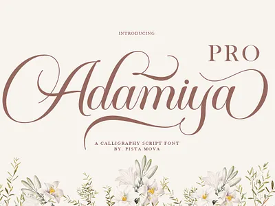 Adamiya Pro 3d banner branding branding fonts calligraphy chocolate fonts design illustration logo ui