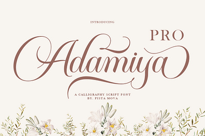 Adamiya Pro 3d banner branding branding fonts calligraphy chocolate fonts design illustration logo ui
