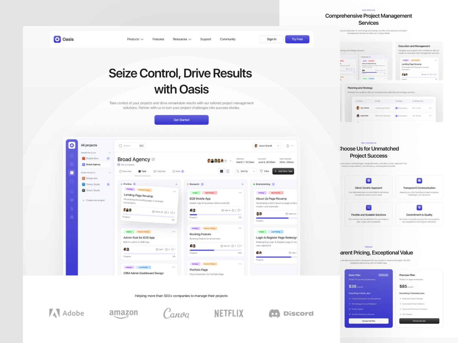 Example of Website Design (5 Pages)