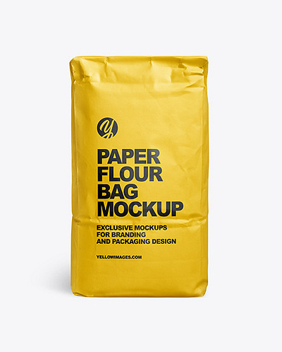 Free Download PSD Paper Flour Bag Mockup - Front View free mockup psd mockup designs