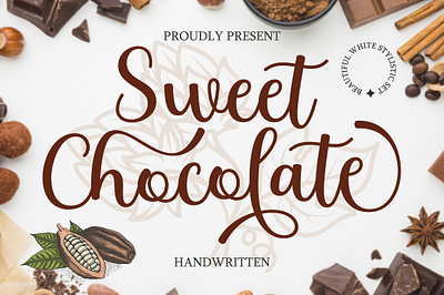 Sweet Chocolate 3d banner branding branding fonts calligraphy chocolate fonts design illustration logo ui