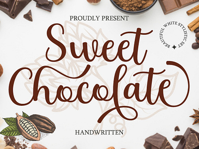 Sweet Chocolate 3d banner branding branding fonts calligraphy chocolate fonts design illustration logo ui