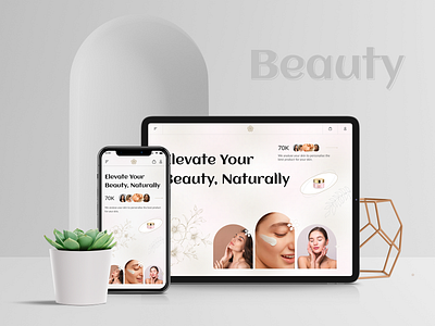 Responsive - Beauty Product Website beauty beauty care beauty product beauty website beautyshop care clean cosmetics ecommerce home page landingpage modern personal care product page design skin skin care ui uiux web website