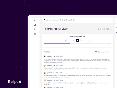 [Archives] Exploration on Podcast Transcribing Tool branding ui