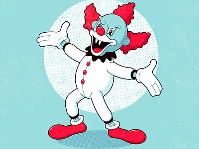 Welcome to reality 2024 2d 2d art artist cartoon character clown creepy design flat graphic design horror illustration rebberhose retro vector vector illustration vintage
