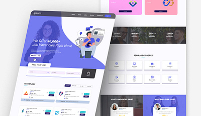 Job Portal Landing Page UI 3d animation branding cover image figma graphic design job portal home page ui job portal landing page ui logo motion graphics ui ui design ux