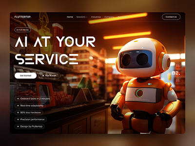 AI Website Design for Retail ai retail website ai website artificial intelligence e commerce ecommerce ui eps figma fluttertop hero section landing page machine learning marketplace ps retail store uiux web web design webdesign website design