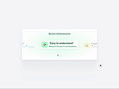 🏆 Recent achievements achievements animation cards dashboard emoji explode figma interaction pill product design prototype slide software design swipe tags ui