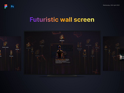 wall screen design ai app branding creative design figma futuristic illustration interaction logo ps ui uiux ux wallscreen webdesign