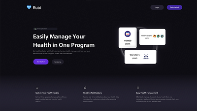 First page of design for the health program design ui