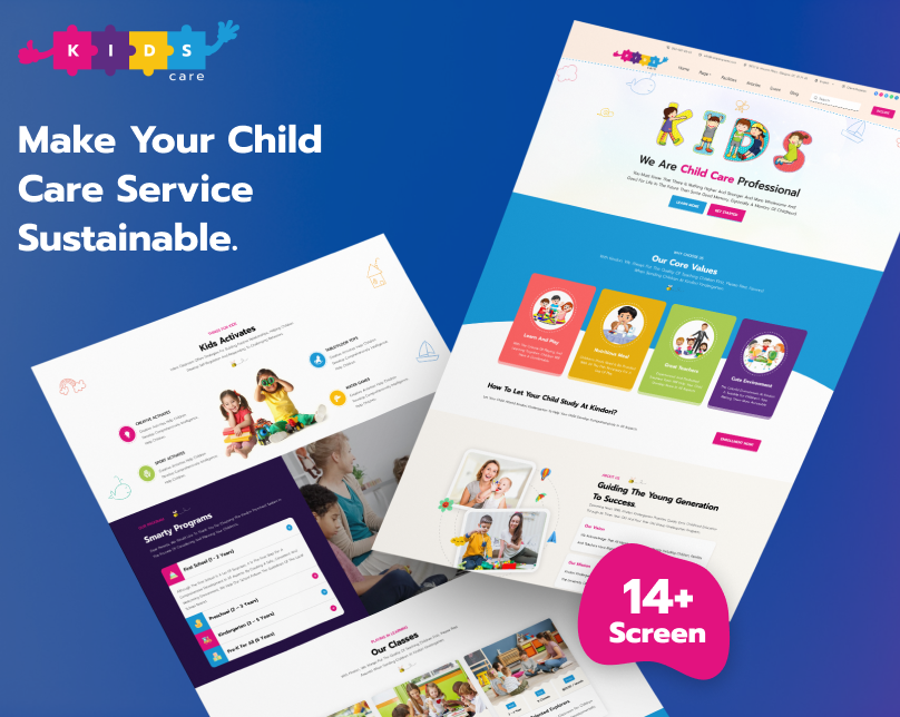 Kids Care and Education Website Template bootstrap bootstrap website child school childcare html website kidscare kidscare website nanny agenices tailwindcss ui uiux web template website template