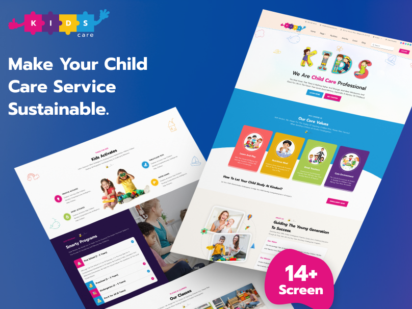 Kids Care and Education Website Template by allclonescript on Dribbble