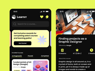E-Learning App UI Design ui