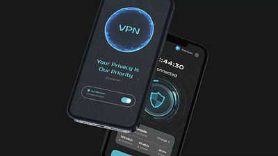 VPN Mobile UI Design android app app design application design graphic design ios mobile app ui ui design ui ux vpn app