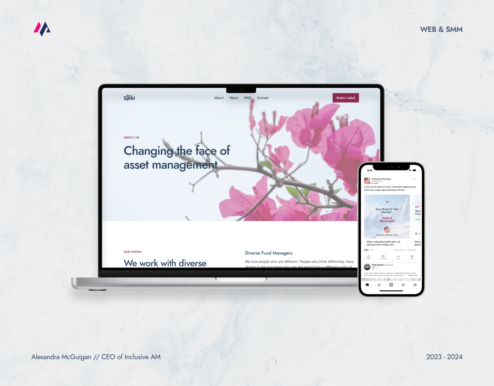 Inclusive AM - Web&SMM adobe after effects animation brand identity branding figma finance linkedin smm social media ui user experience uxui web design