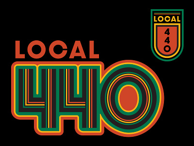 Local 440 70s brand and identity branding design graphic design green logo logo design red retro yellow