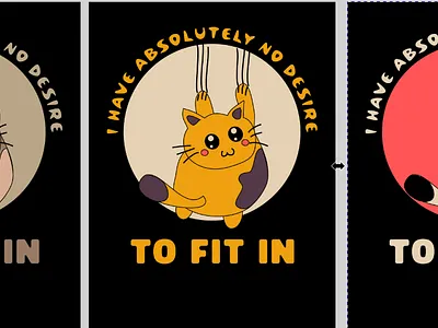 I have absolutely no desire to fit in cat cats design graphic design illustration tshirt design vector