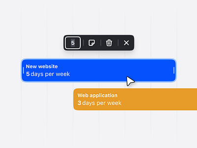 Timeline toolbar allocation block date layout planning resource timeline toolbar ui