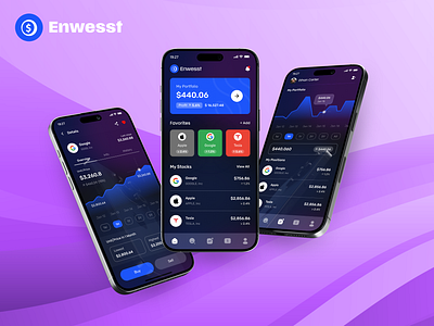 Enwesst: A Fintech App for Seamless Investment Management branding creative ux designer graphic design illustration ui