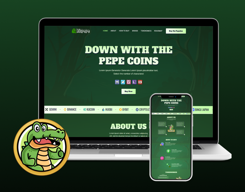 PepeCoin HTML Website Template bootstrap bootstrap website crypto crypto trading plateform cryptocurrency design html website landing page meme coin memecoins pepe coin pepecoin holders pepecoin website tailwindcss token tokenomics ui uiux web template website template